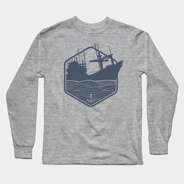 Fishing boat Long Sleeve T-Shirt by flasix